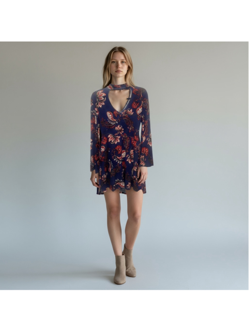 NWT Clayton Audra Dress Long Sleeve navy